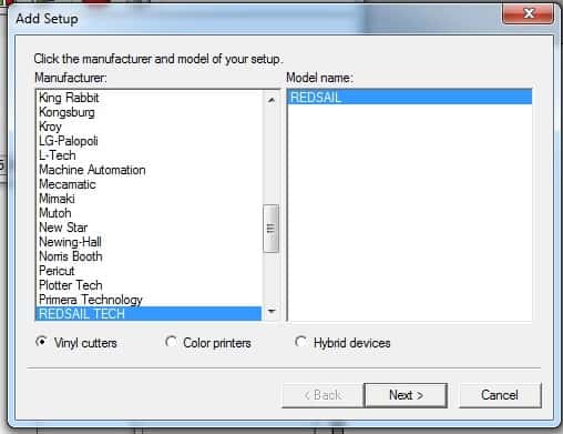 Install redsail cutting plotter usb driver